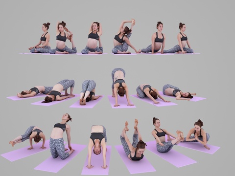 Modern women do yoga