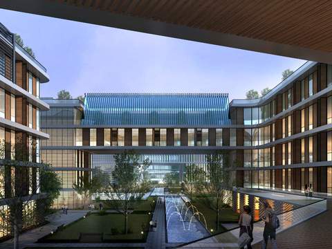 modern office building atrium psd