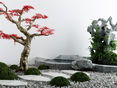 New Chinese Red Maple Rock Landscape