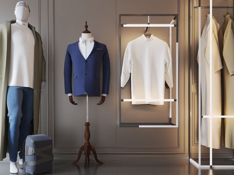 Modern model hanger clothing combination