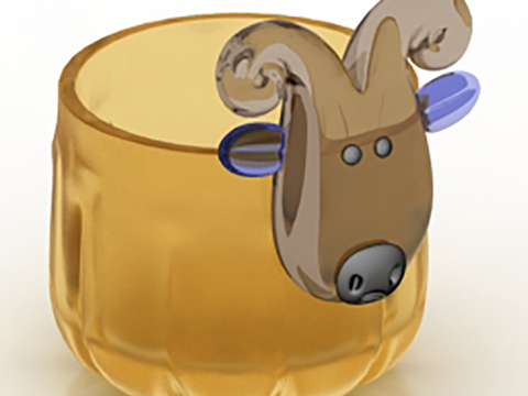 Modern minimalist glass cartoon cow flower pot free