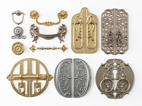 Neo-Chinese Style door handle door bolt door ring