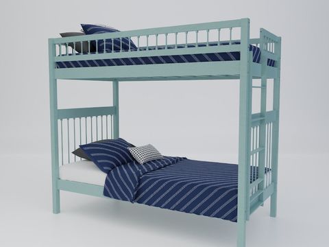 Modern Minimalist Solid Wood Bunk Bed Free