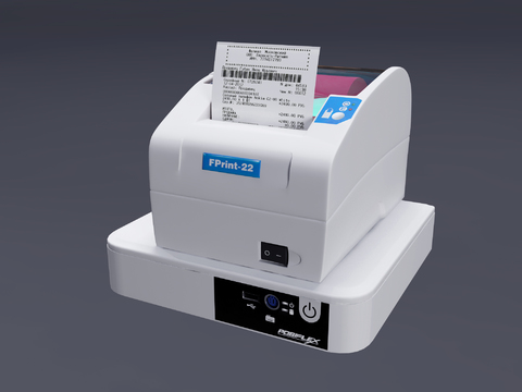 Modern supermarket shopping receipt printer