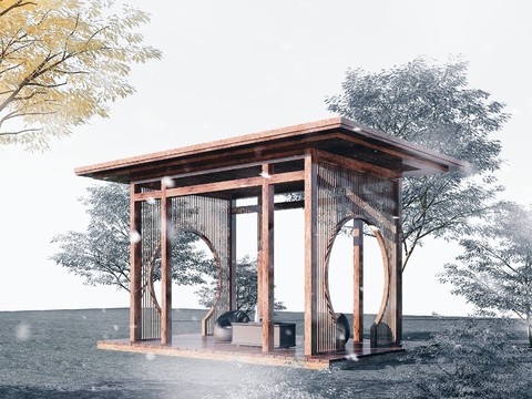 New Chinese Moon Gate Pavilion