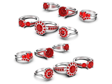 Modern Ruby Silver Ring