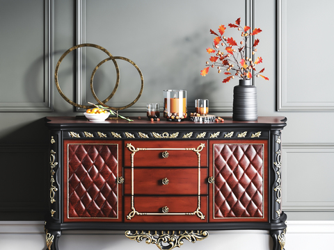 European-style sideboard decoration