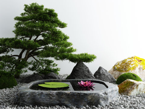 New Chinese Tree Stone Lotus Water Well Sits