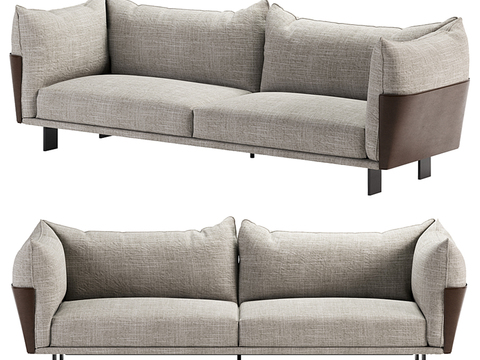 Bonaldo modern gray double sofa