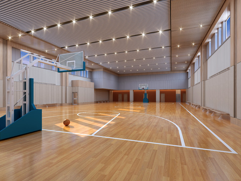 Modern Indoor Basketball Court Gymnasium