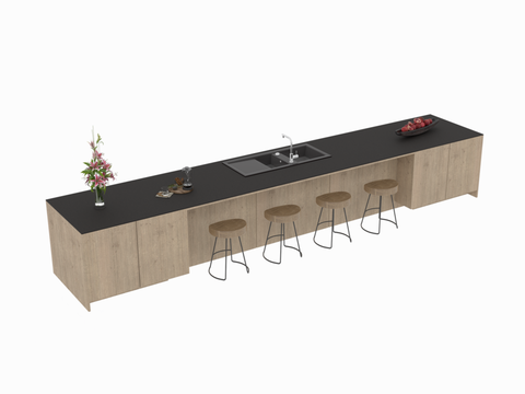 Modern Minimalist Solid Wood Rock Board Bar Counter Free