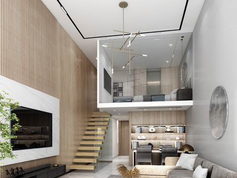 Modern Duplex Apartment Living Room