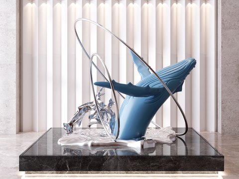 Modern Whale Sculpture Ornaments