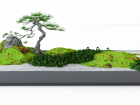 New Chinese-style rockery pine gardening sketch