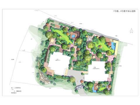 modern architecture landscape plan psd