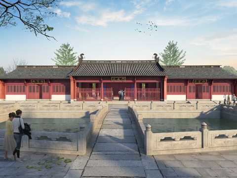 Chinese ancient building psd