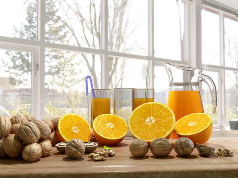 modern food walnut orange orange juice