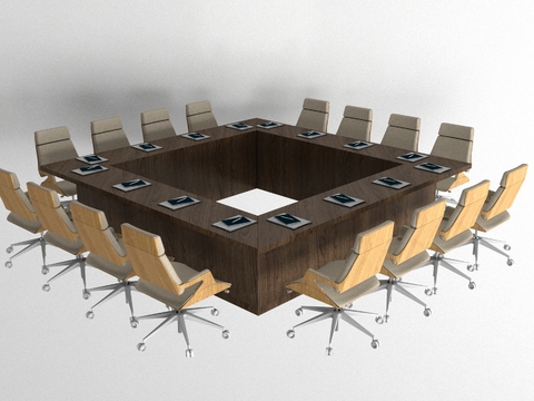 Modern looped conference table and chair free