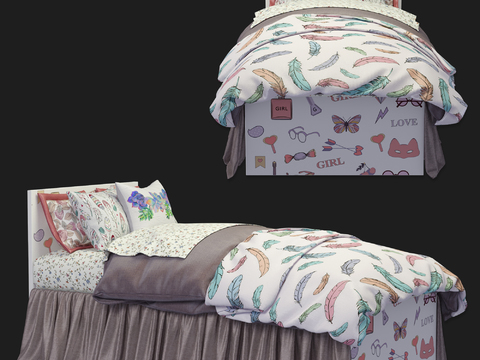 Modern fabric kids Bed free