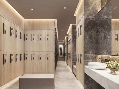 Modern Bath Center Changing Room Lockers