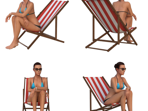 modern beach chair woman