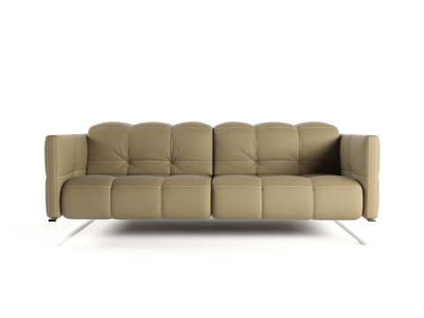 natuzzi modern leather two-seat sofa