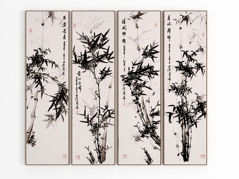 New Chinese bamboo decorative painting free