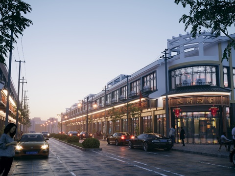 Night View of New Chinese Commercial Street