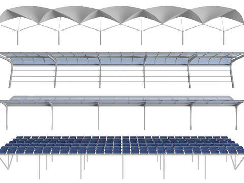 Modern solar parking shed