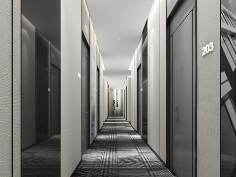 Modern Hotel Corridor