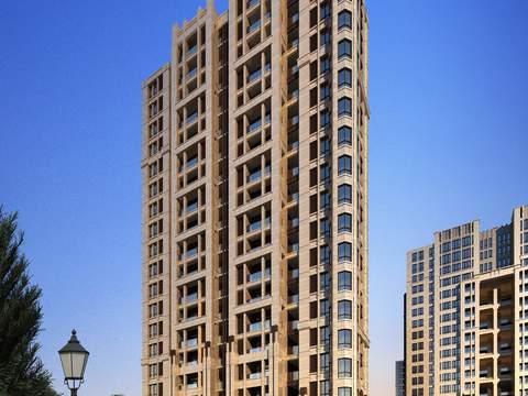 modern high-rise residential building building appearance psd