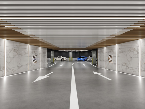 Modern underground garage entrance