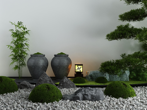 New Chinese Outdoor Lamp Shrub Stone Sits