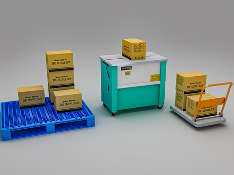 Plastic pallet packer handling trolley