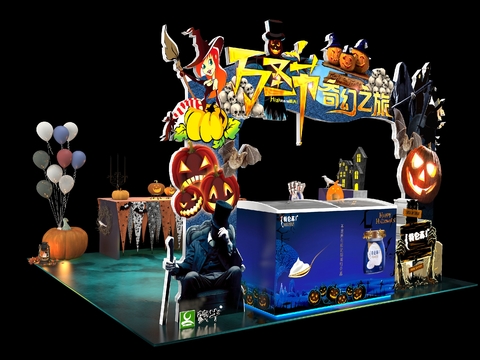 Modern Halloween Event Booth Freezer Combo