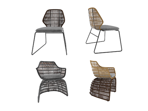 Modern leisure rattan chair combination