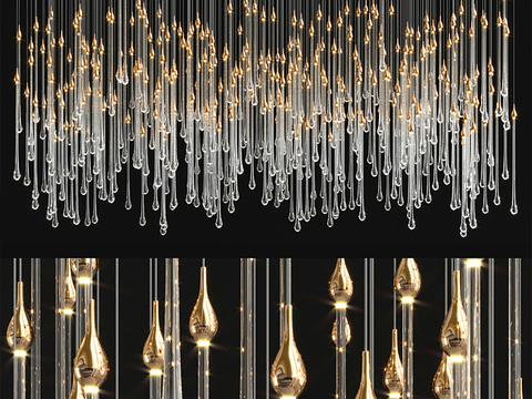 Modern Water Drop Chandelier Large Chandelier Lobby Lights