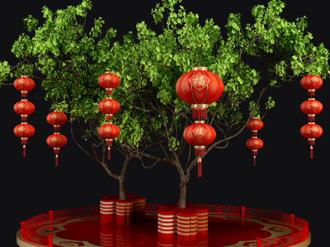 New Chinese lantern tree gardening sketch