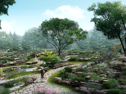 modern ecological garden landscape psd