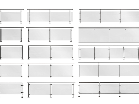 Modern Glass Railing Handrail Fence