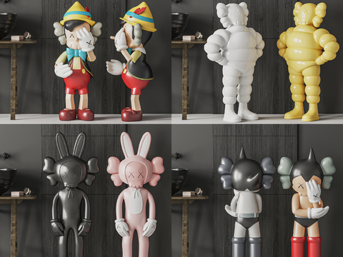 modern kaws sculpture ornaments