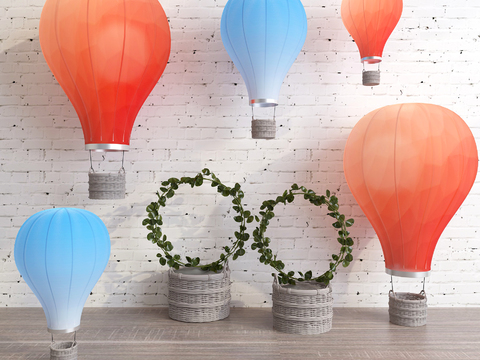 Modern Internet Red Hot Air Balloon Ornaments