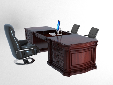 New Chinese-style office desks and chairs free of charge