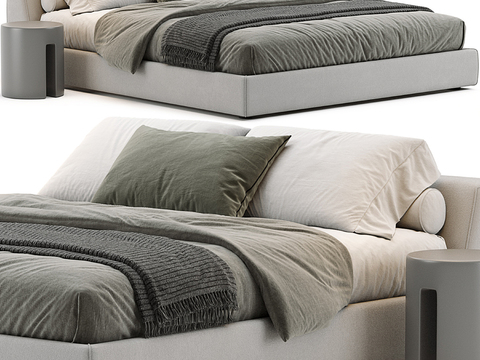 Meridiani modern fabric double bed