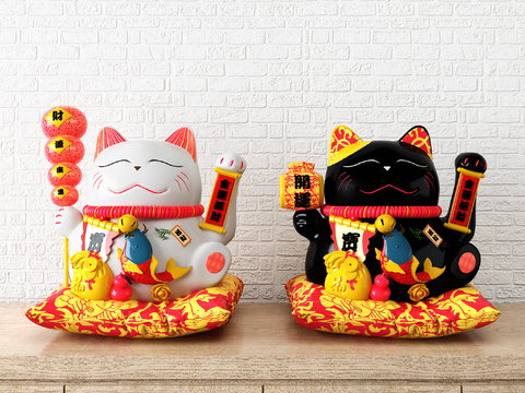 Japanese-style lucky cat decoration