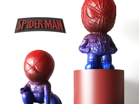 Q version of Spider-Man Marvel hand-run Art Toy