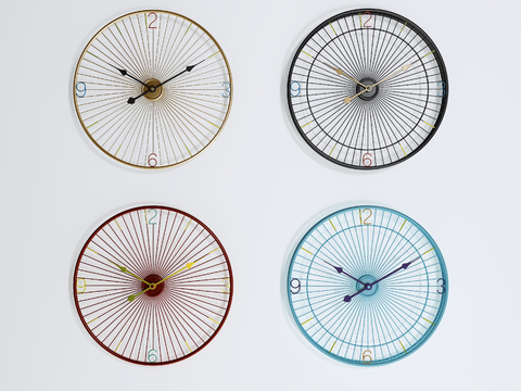 Modern wrought iron wall clock