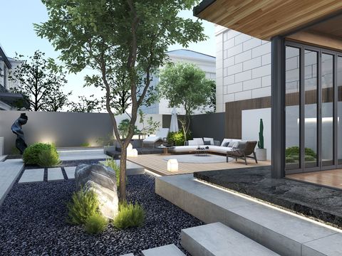 Modern Villa Courtyard Garden