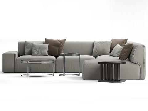 Modern Minimalist Fabric Stainless Steel Sofa Combination Free