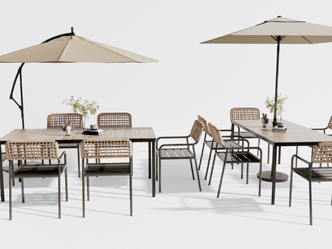 Modern outdoor leisure tables and chairs